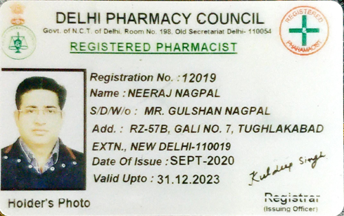 Registered Pharmacist New Delhi